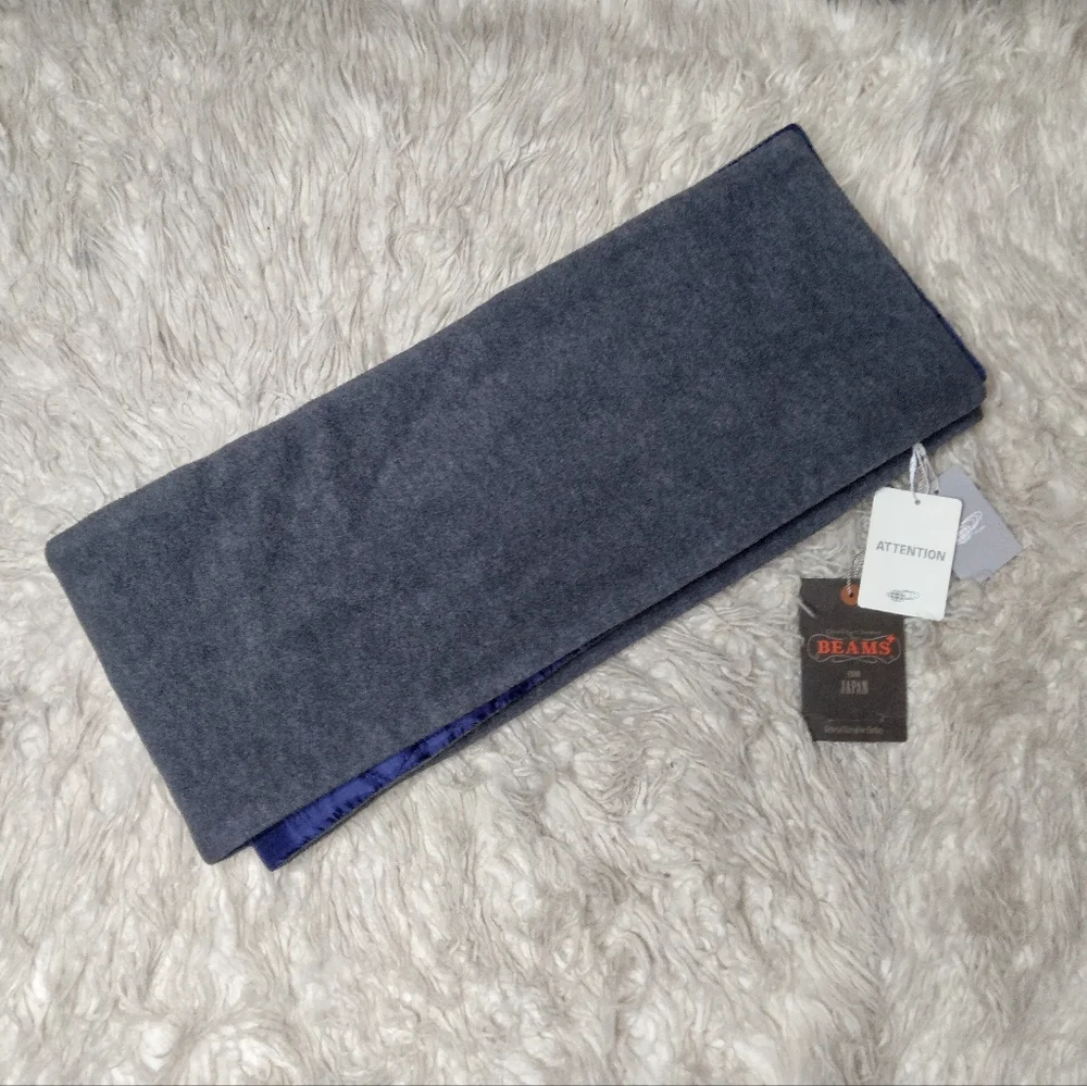 Beams Plus Men's Quilted Boa Fleece Muffler in Navy
